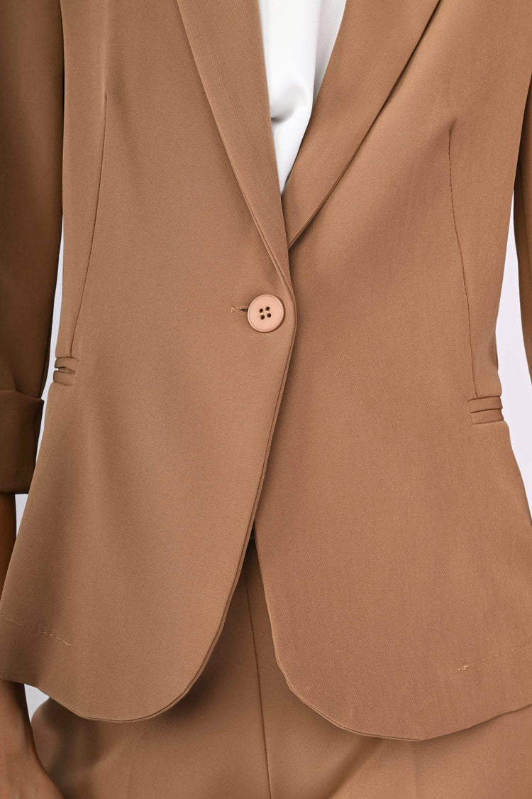 Blazer monopetto con maniche crop