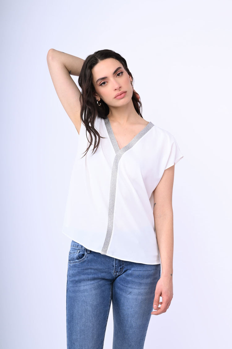 Top con profili lurex