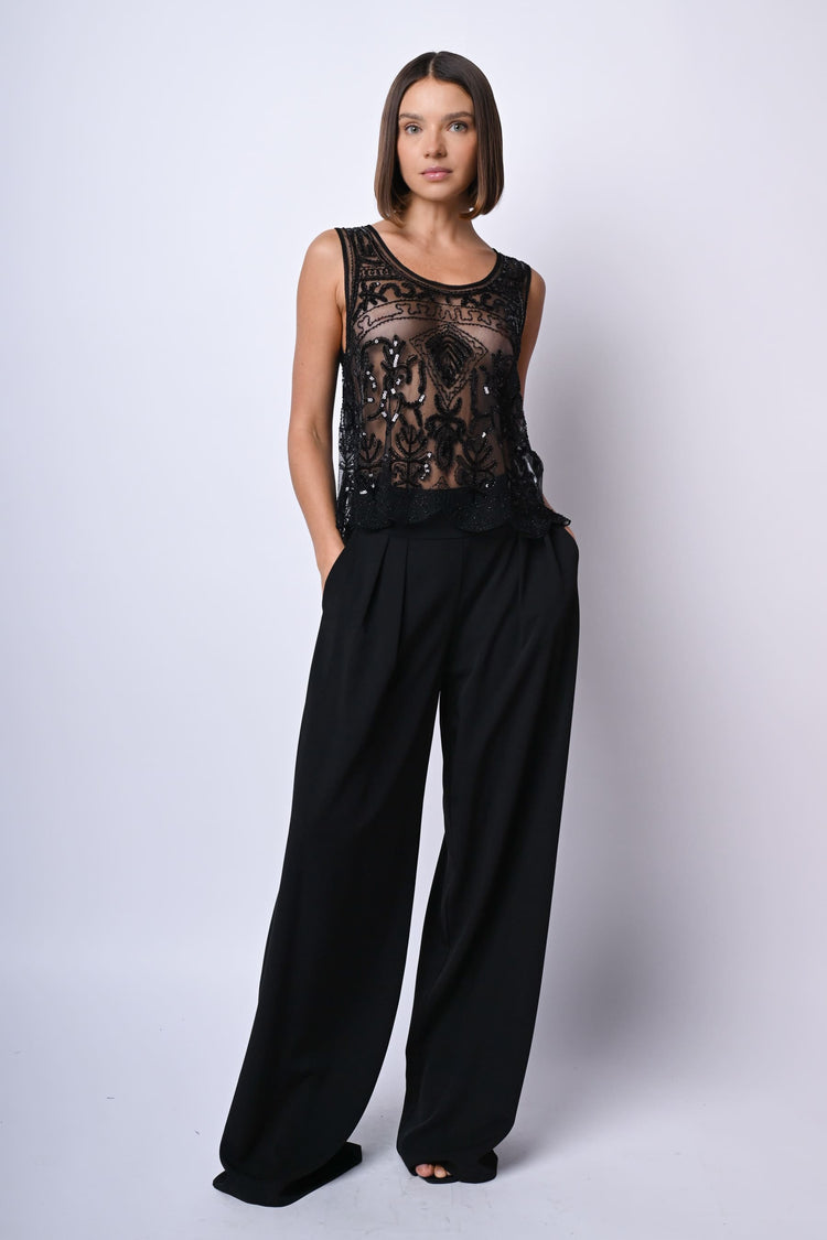 Pantaloni palazzo con pieghe