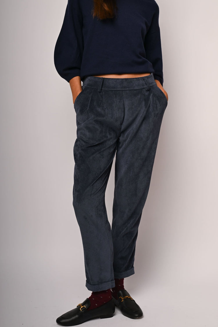 Pantaloni baggy in velluto a coste
