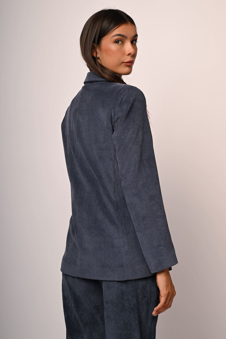 Blazer monopetto in velluto a coste