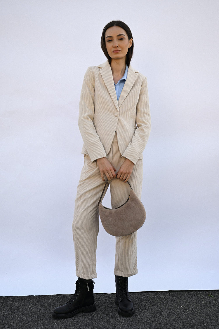 Pantaloni baggy in velluto a coste
