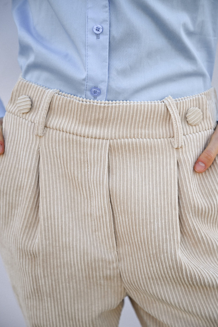 Pantaloni baggy in velluto a coste