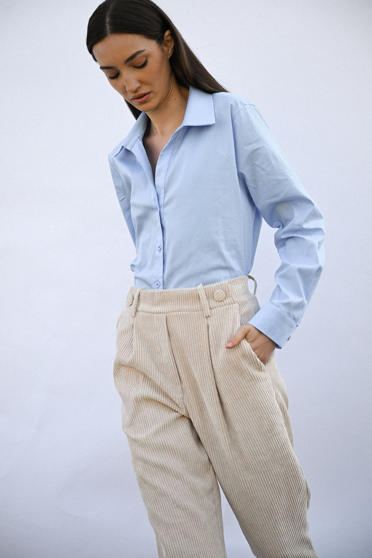 Pantaloni baggy in velluto a coste