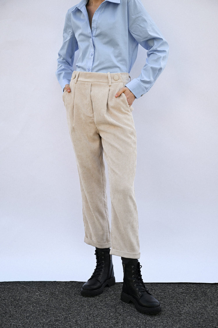 Pantaloni baggy in velluto a coste