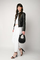 Giacca stile biker in similpelle