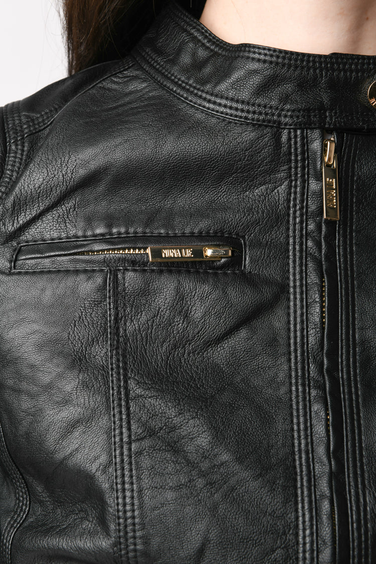 Giacca stile biker in similpelle