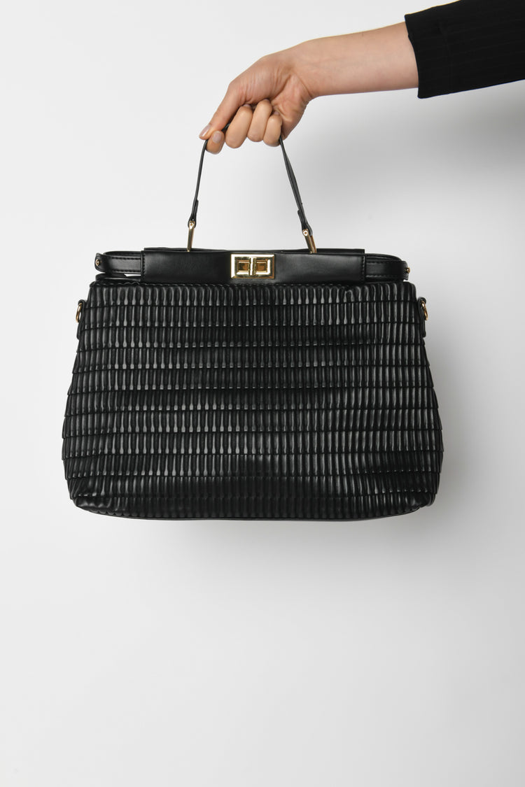 Borsa in similpelle testurizzata