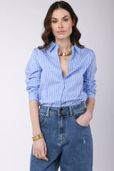 Camicia misto cotone a righe