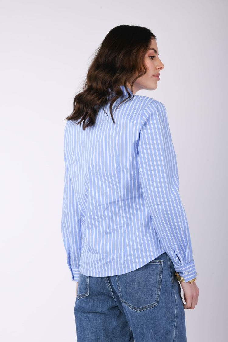 Camicia misto cotone a righe