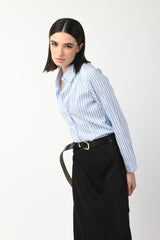 Camicia misto cotone a righe
