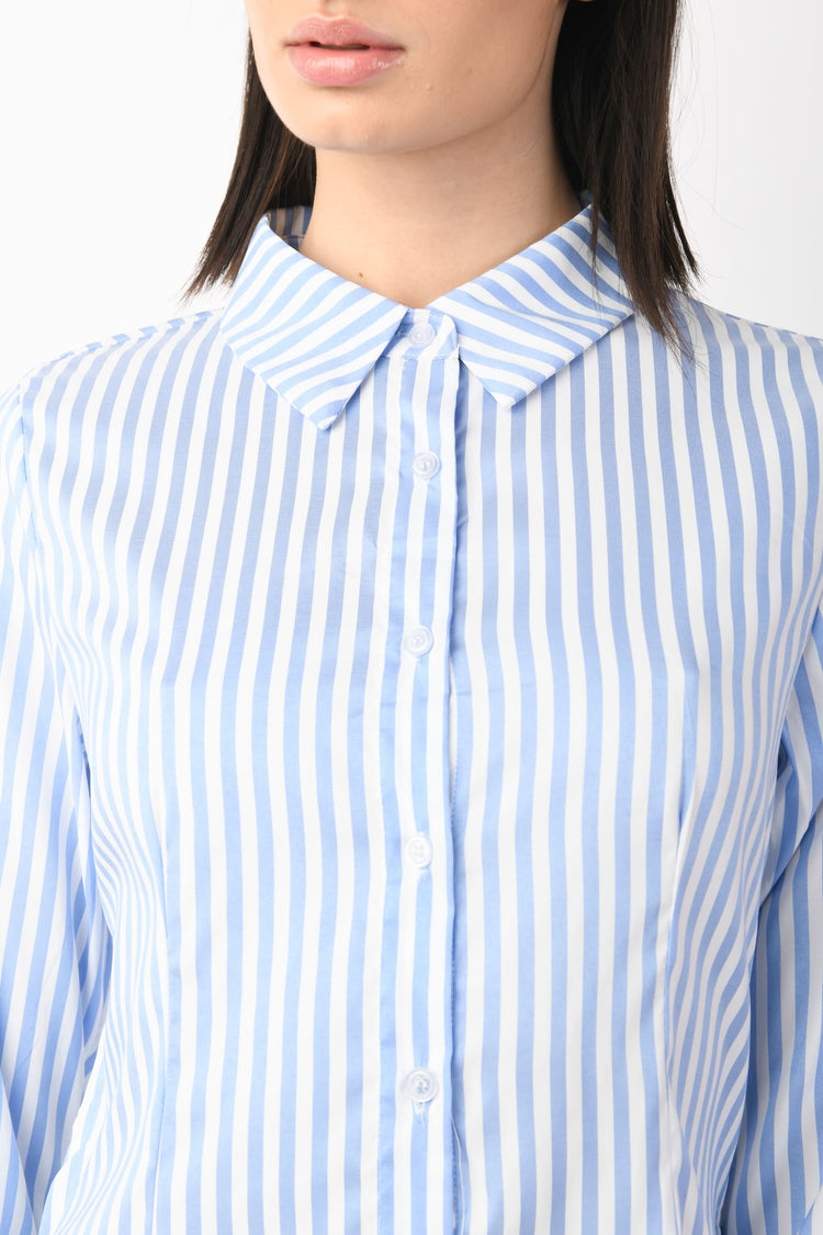 Camicia misto cotone a righe