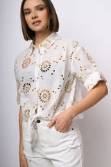 Camicia in pizzo Sangallo con nodo