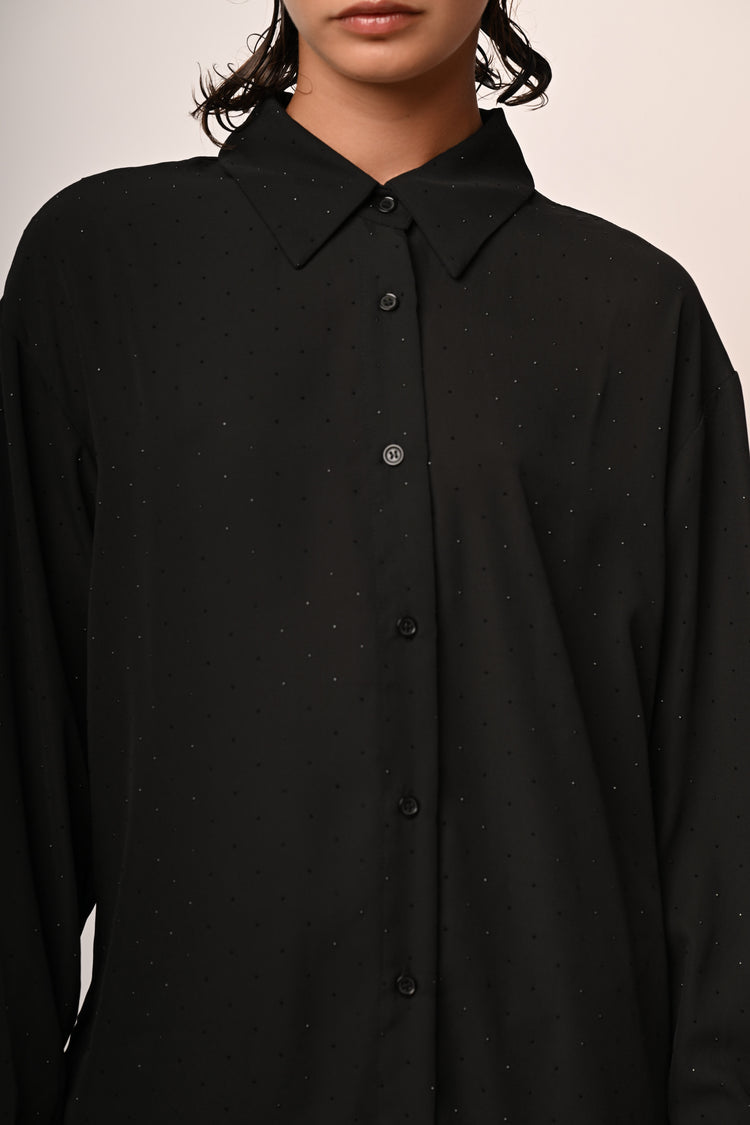 Camicia oversize con strass