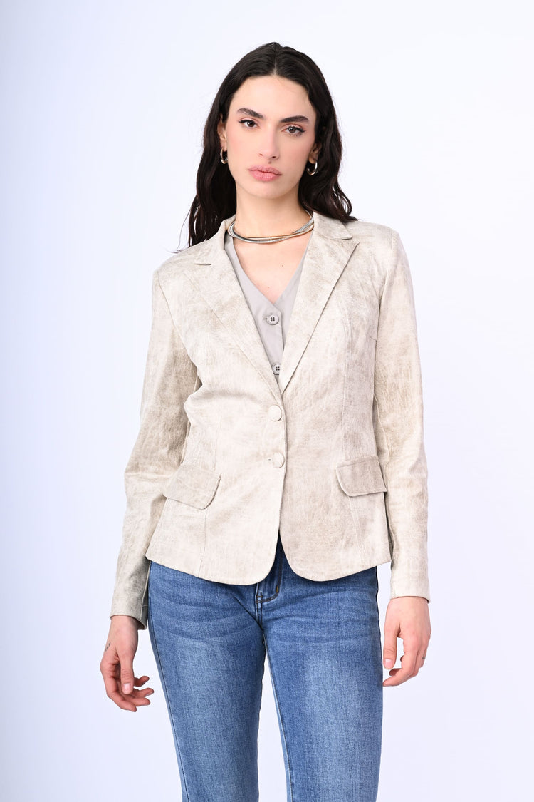 Blazer monopetto similpelle