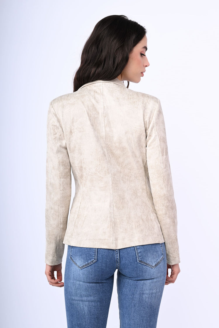 Blazer monopetto similpelle