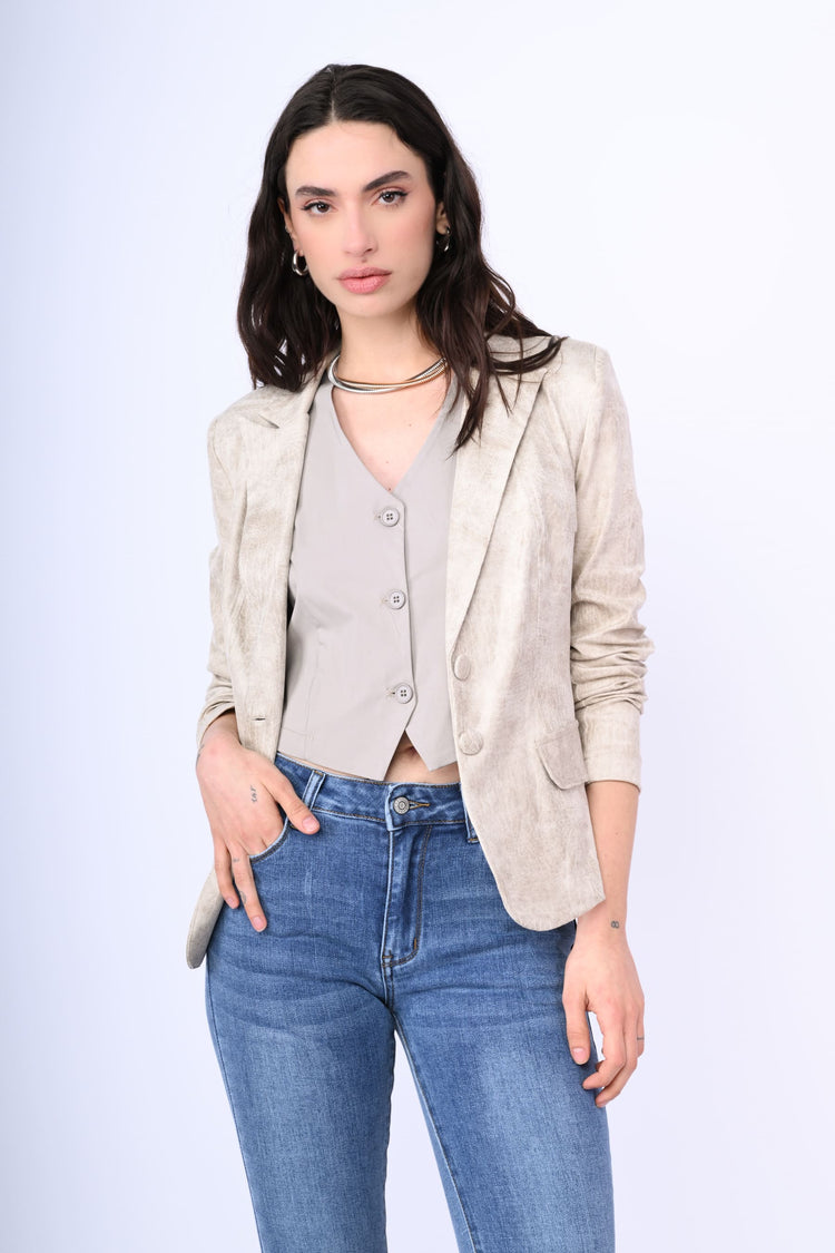 Blazer monopetto similpelle