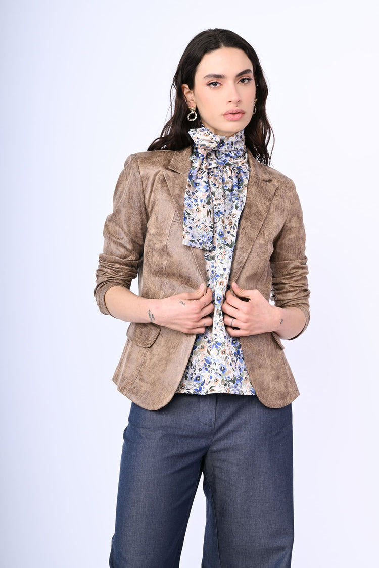 Blazer monopetto similpelle