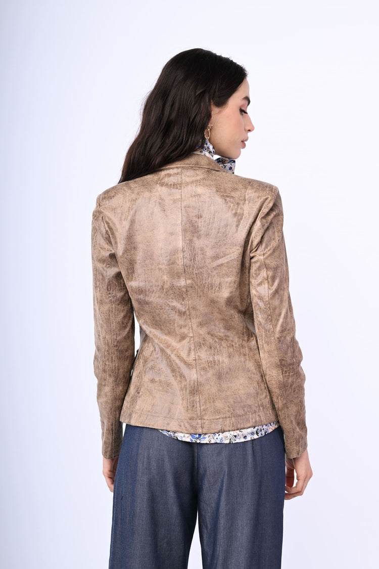 Blazer monopetto similpelle