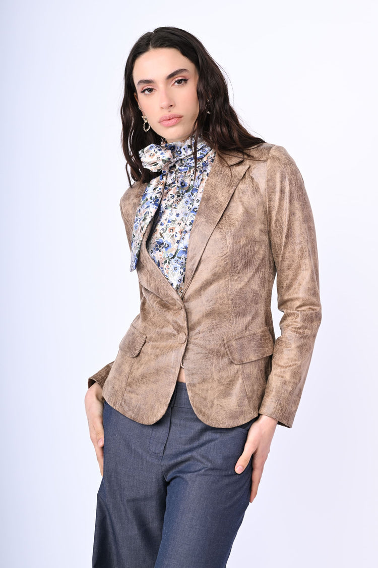 Blazer monopetto similpelle