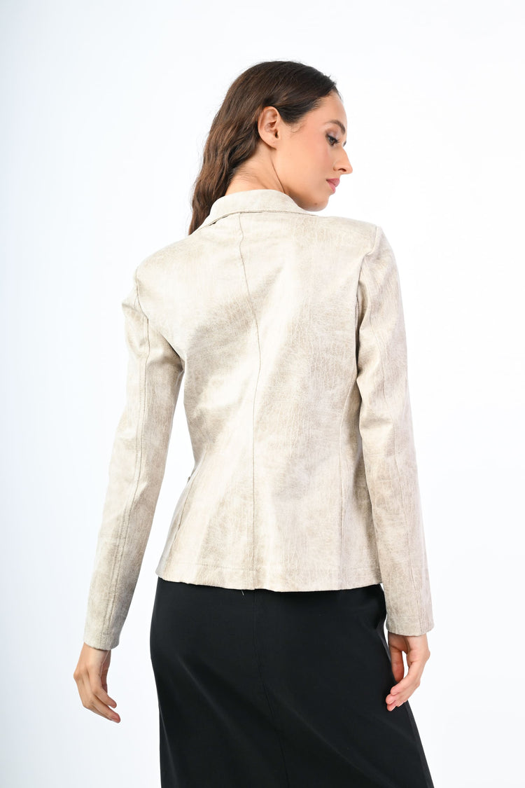 Blazer monopetto in similpelle
