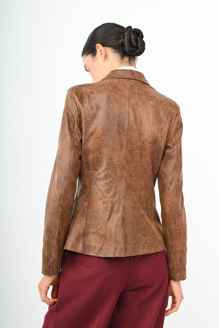 Blazer monopetto in similpelle