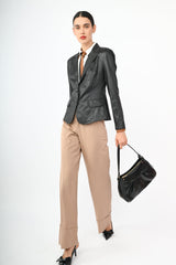 Blazer monopetto in similpelle