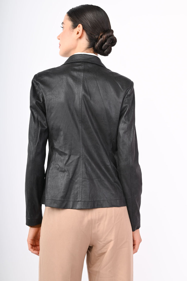 Blazer monopetto in similpelle