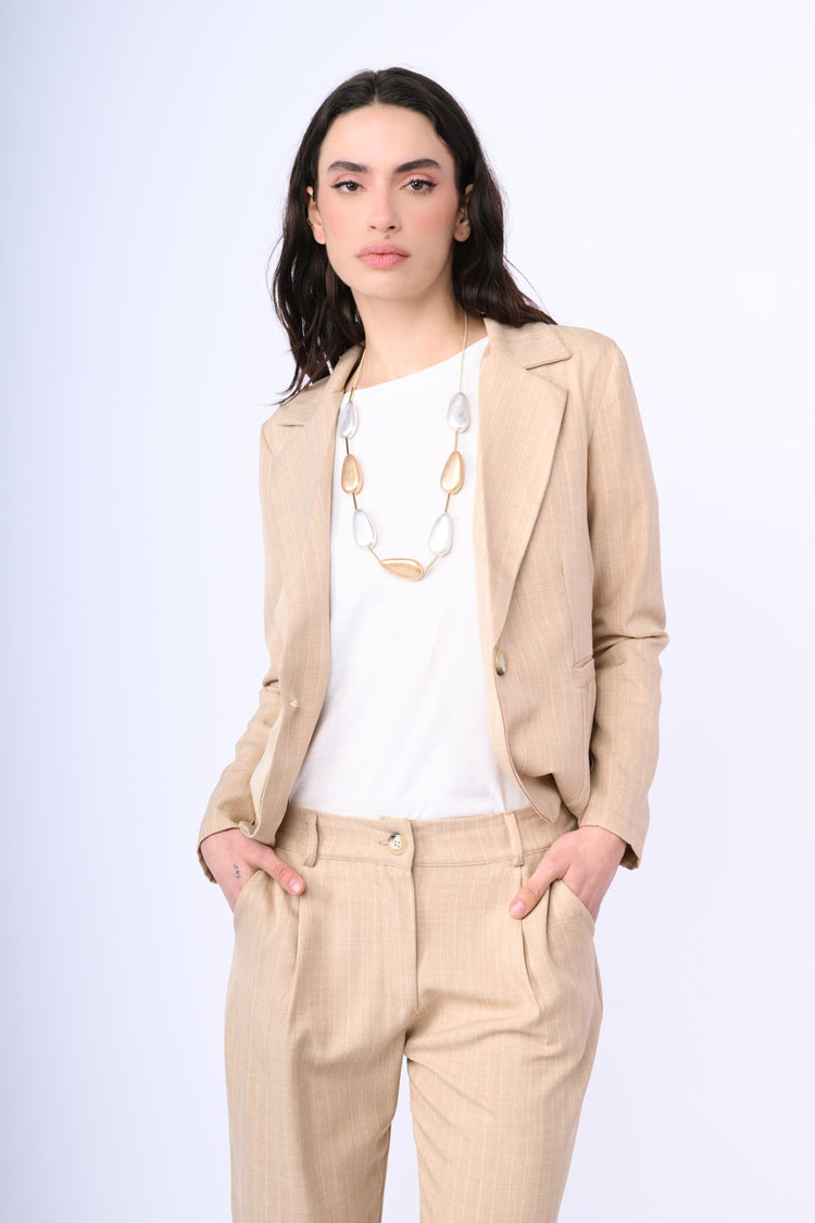 Blazer monopetto gessato