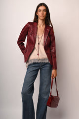 Blazer monopetto in similpelle
