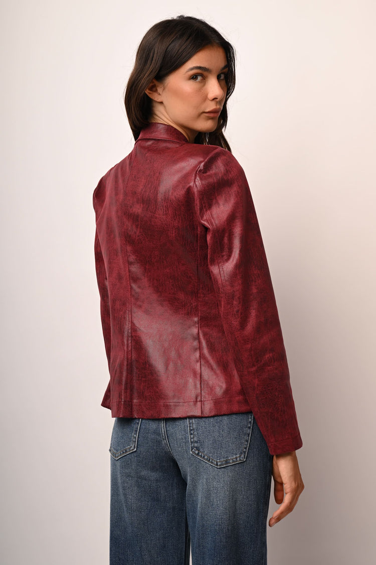 Blazer monopetto in similpelle