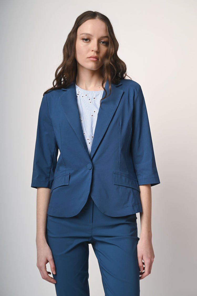 Blazer monopetto misto viscosa