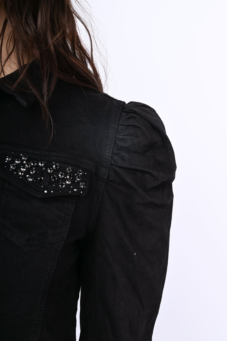 Giacca in denim con cristalli
