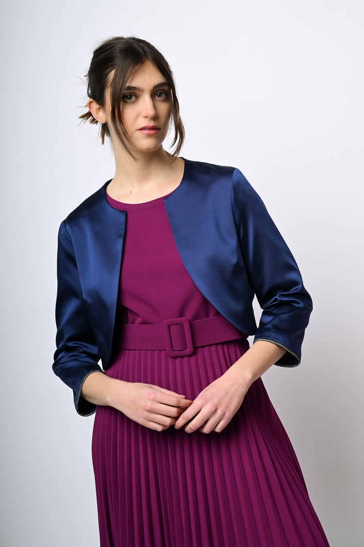 Bolero in raso con profili in lurex