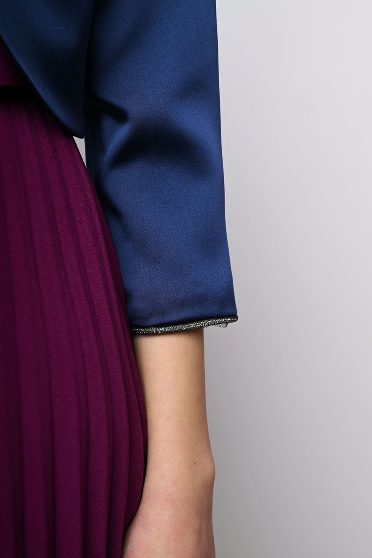 Bolero in raso con profili in lurex