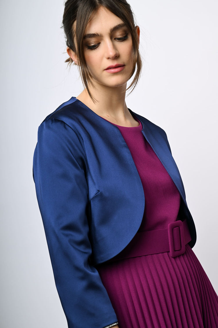 Bolero in raso con profili in lurex