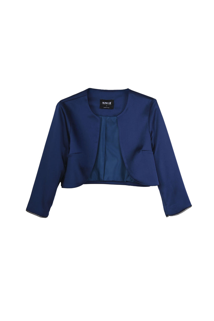 Bolero in raso con profili in lurex