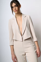 Blazer crop in crêpe