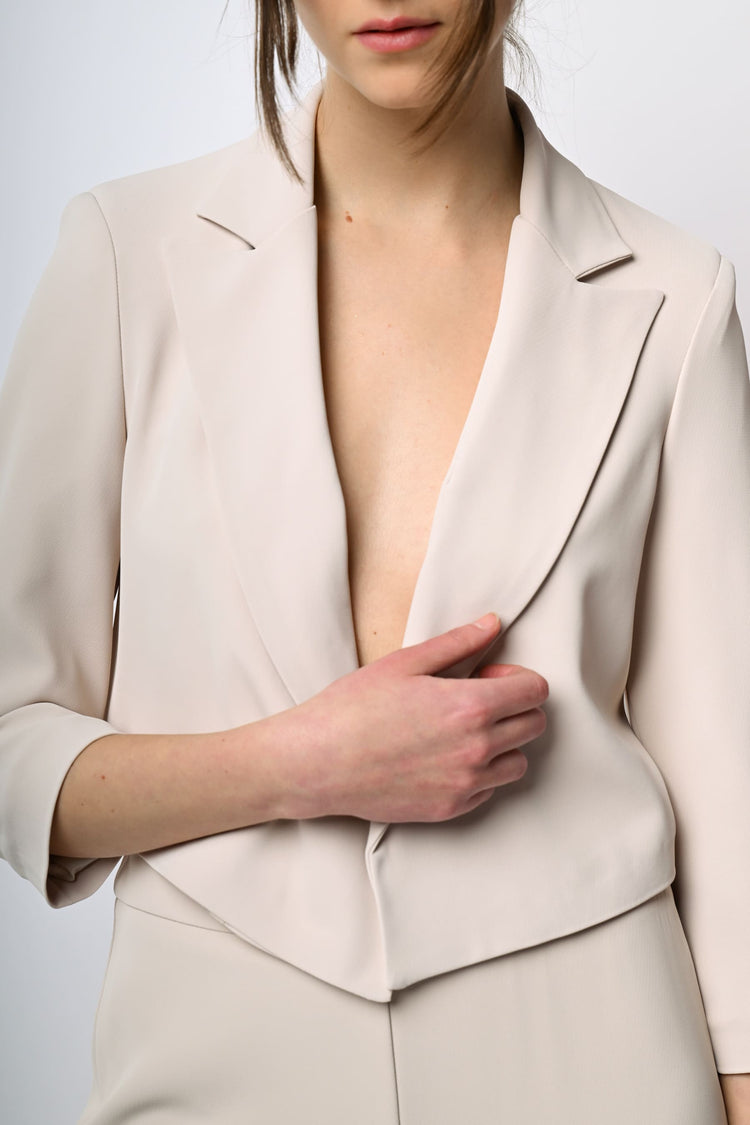Blazer crop in crêpe