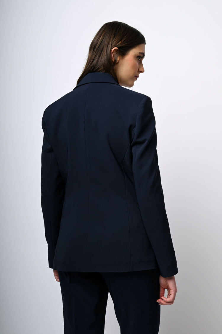 Blazer monopetto con dettagli in raso