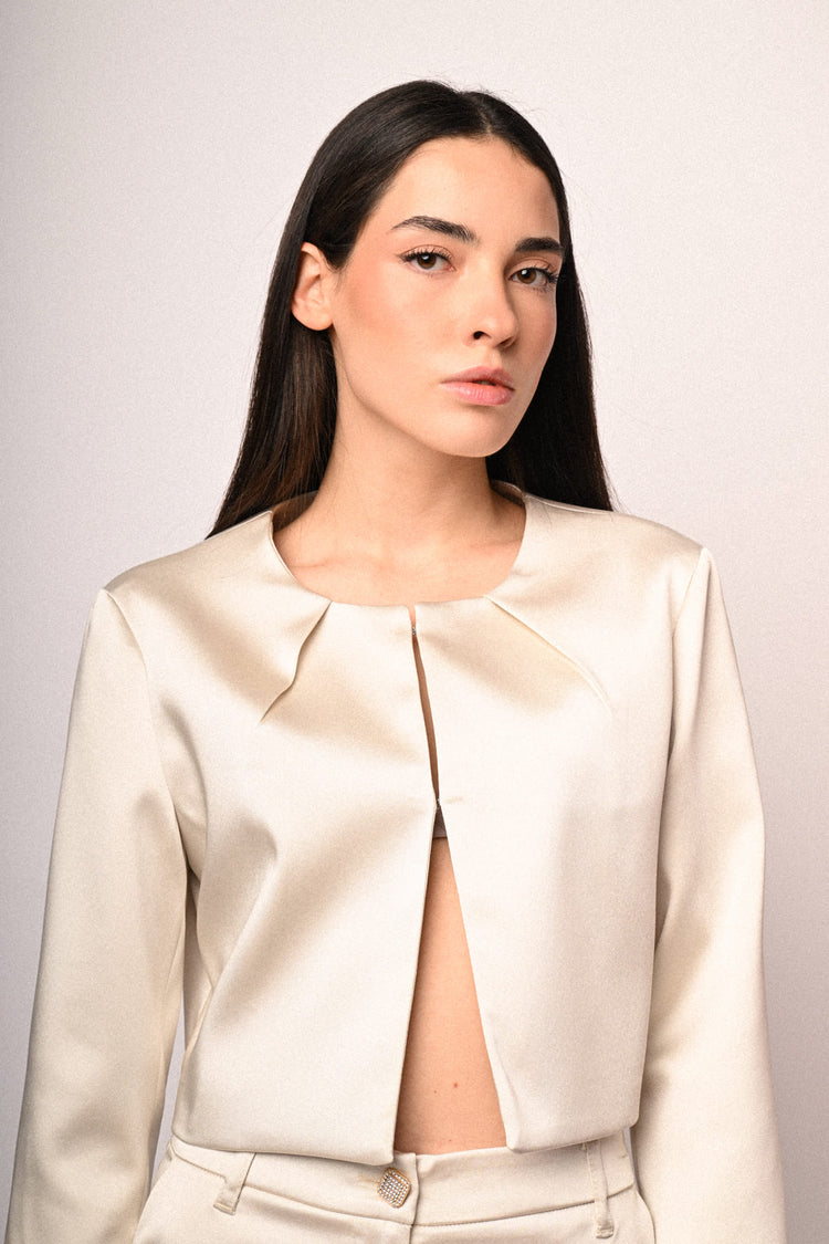 Bolero in raso con gancetti