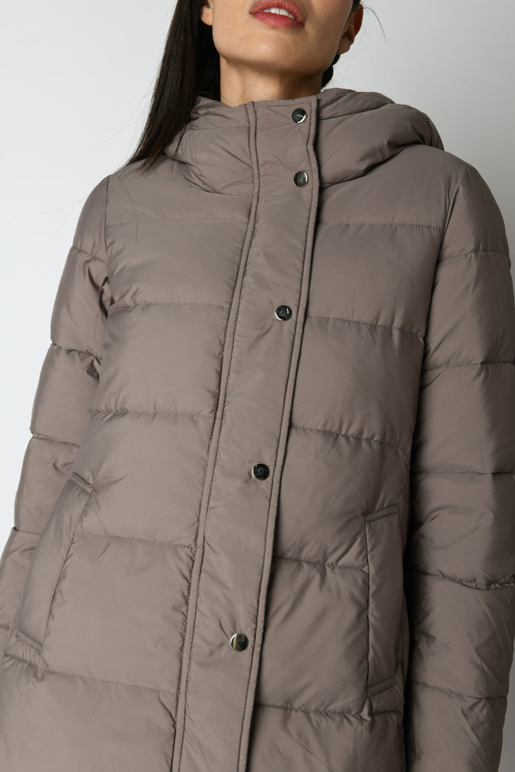 Piumino in nylon trapuntato con cappuccio