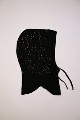 Balaclava nera con paillettes