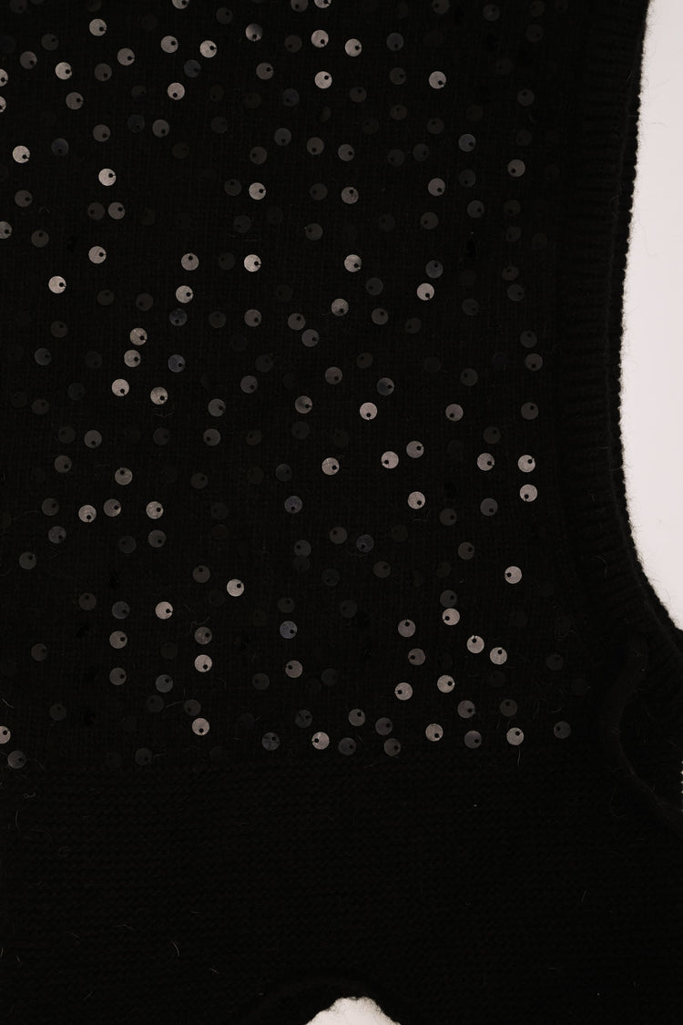 Balaclava nera con paillettes