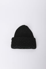 Berretto in maglia con perline