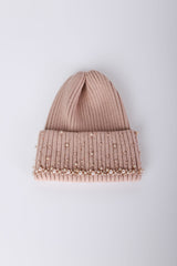 Berretto in maglia con perline