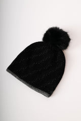 Berretto con pompon e strass