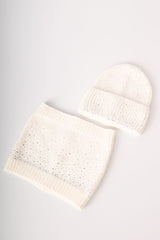 Set berretto e collo con strass