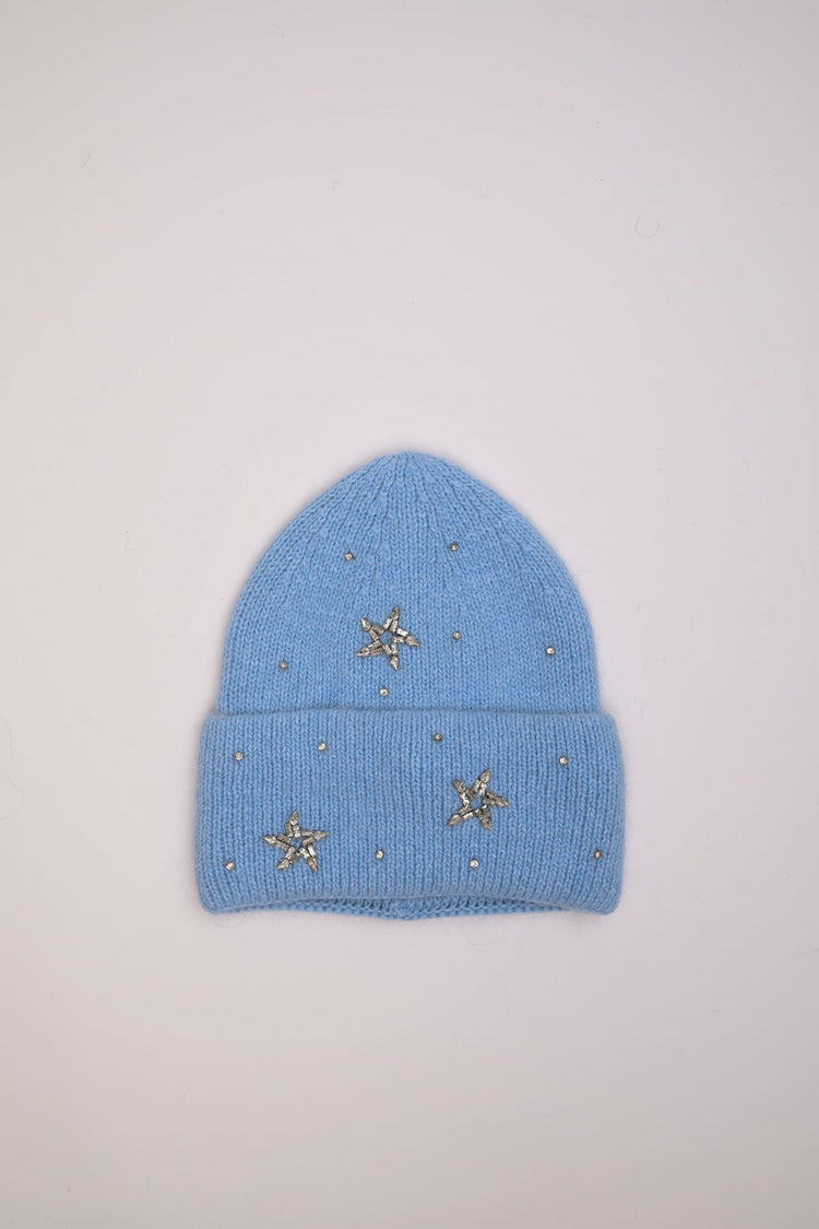 Berretto con stelle in strass