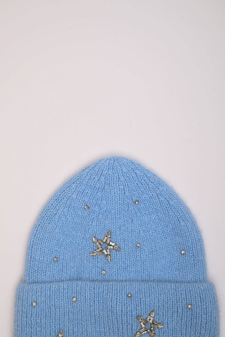 Berretto con stelle in strass